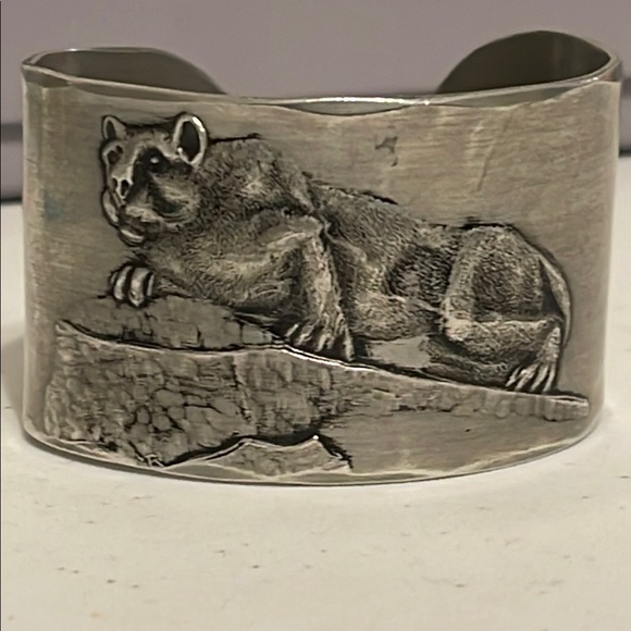 F Anthony Wendell August Forge Silver (tone Cuff adjustable Bracelet cougar cat - Picture 2 of 14